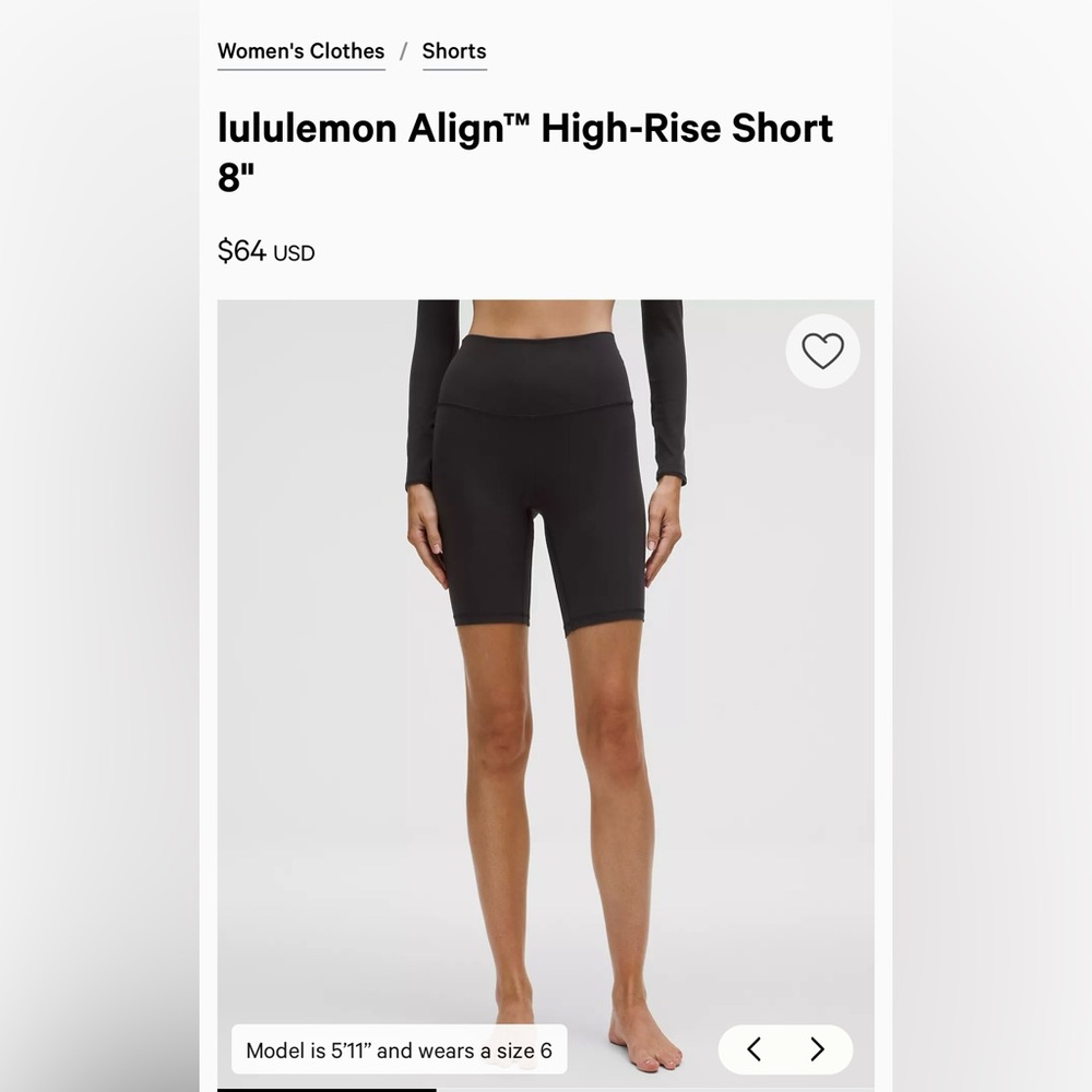 lululemon Align High Rise Bike Shorts- Black & Camo- selling as a set- Size 8
